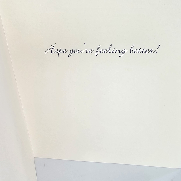 Greeting Card White w/Flowers Butterfly Coffee Tea Mug Get Well 7.5x5.5 - Picture 3 of 4